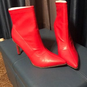 Bar111 Red Ankle Boots